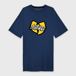 Футболка женская-платье Wu tang - logo, цвет: тёмно-синий