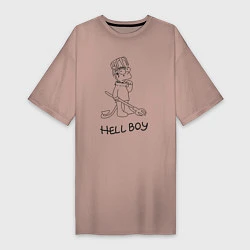 Футболка женская-платье Bart hellboy Lill Peep, цвет: пыльно-розовый