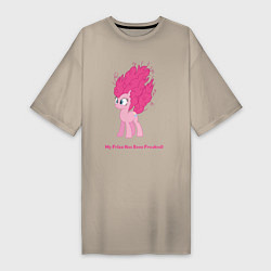 Женская футболка-платье Пинки Пай с гривой дыбом