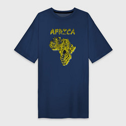 Футболка женская-платье Zebra Africa, цвет: тёмно-синий