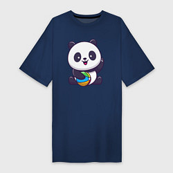 Женская футболка-платье Панда с мячиком