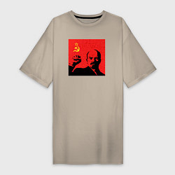 Женская футболка-платье Lenin in red