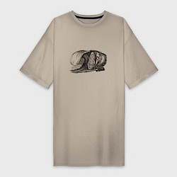 Футболка женская-платье Ws bigwave, цвет: миндальный