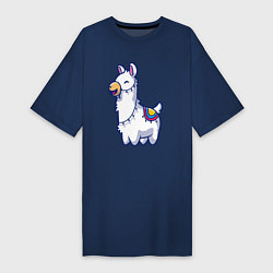 Женская футболка-платье Весёлая альпака