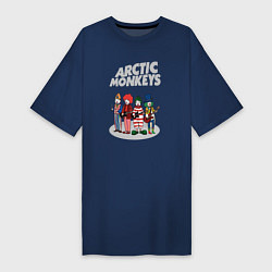 Футболка женская-платье Arctic Monkeys clowns, цвет: тёмно-синий