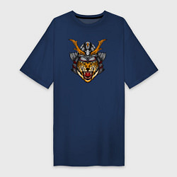 Женская футболка-платье Тигр в шлеме кабуто