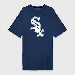 Футболка женская-платье Chicago white sox - baseball, цвет: тёмно-синий