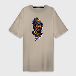 Женская футболка-платье Snoop dogg head