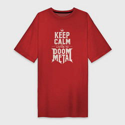 Женская футболка-платье Слушай дум-метал