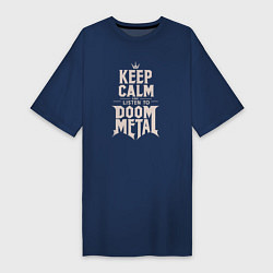 Женская футболка-платье Слушай дум-метал