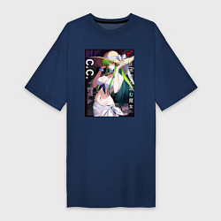 Футболка женская-платье Си Си в купальнике - Code Geass, цвет: тёмно-синий