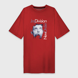 Футболка женская-платье Joy Division - Ian Curtis, цвет: красный