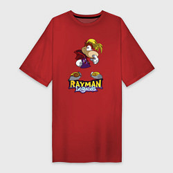 Футболка женская-платье Rayman - legends, цвет: красный