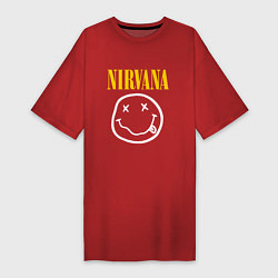 Футболка женская-платье Nirvana original, цвет: красный