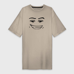 Женская футболка-платье Роблокс лицо улыбка