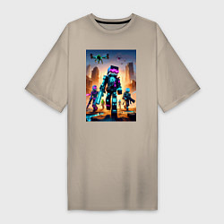Женская футболка-платье Minecraft - cyberpunk ai art fantasy