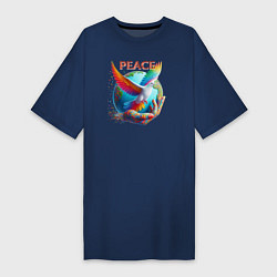 Женская футболка-платье Голубь мира peace
