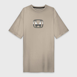 Женская футболка-платье Honda logo auto grey