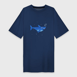 Женская футболка-платье Синяя акула