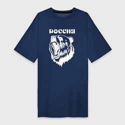 Женская футболка-платье Ревущий медведь Россия