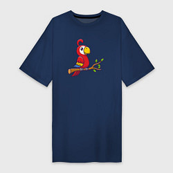 Женская футболка-платье Красный попугайчик