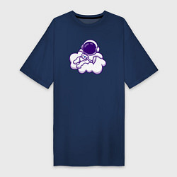 Женская футболка-платье Космонавт на облачке