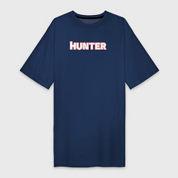 Женская футболка-платье Hunter Белая надпись Охотник