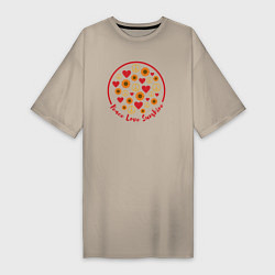 Женская футболка-платье Мир любовь солнце