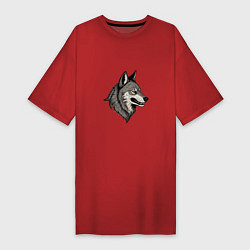 Женская футболка-платье Рисунок волка