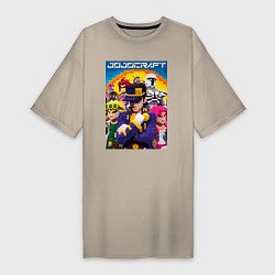 Женская футболка-платье Minecraft and Jojo collaboration - ai art