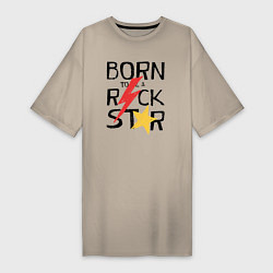 Женская футболка-платье Рождён быть рок звездой