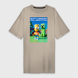 Женская футболка-платье Bart and Creeper - collaboration ai art