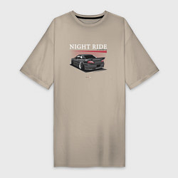 Женская футболка-платье Nissan skyline night ride