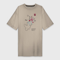 Женская футболка-платье Карта туристических мест Москвы