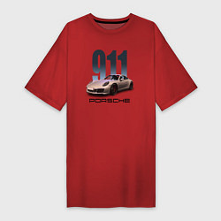 Женская футболка-платье Порше 911 спортивный автомобиль