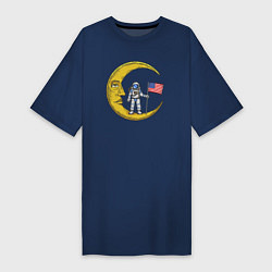 Женская футболка-платье USA on the moon