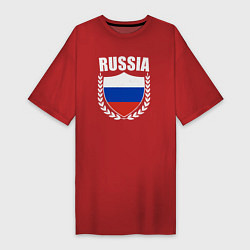 Женская футболка-платье Russian flag