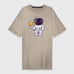 Женская футболка-платье Космонавт и планета