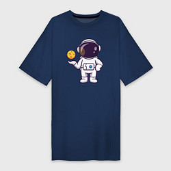 Женская футболка-платье Космонавт и планета