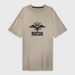 Футболка женская-платье Russia, цвет: миндальный