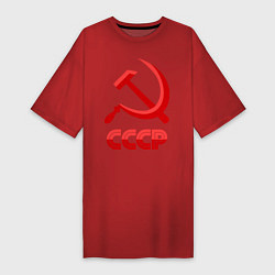 Футболка женская-платье СССР Логотип, цвет: красный