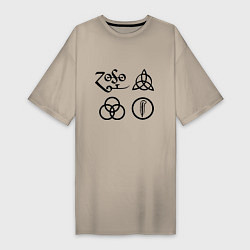 Женская футболка-платье Led Zeppelin: symbols