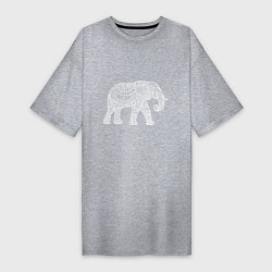 Женская футболка-платье Расписной слон