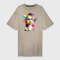 Женская футболка-платье Kurt Cobain: Colors