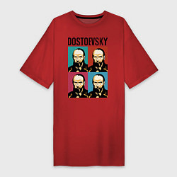 Футболка женская-платье Dostoevsky, цвет: красный