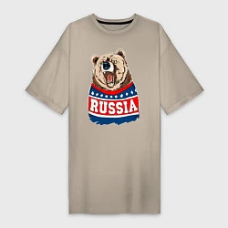 Женская футболка-платье Made in Russia: медведь