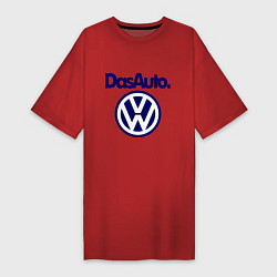 Футболка женская-платье Volkswagen Das Auto, цвет: красный