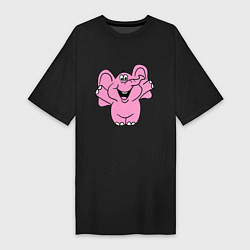 Женская футболка-платье Розовый слон