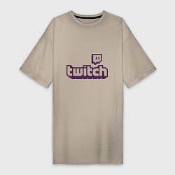 Футболка женская-платье Twitch Logo, цвет: миндальный