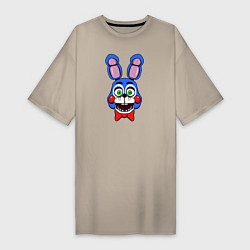 Футболка женская-платье Toy Bonnie FNAF, цвет: миндальный